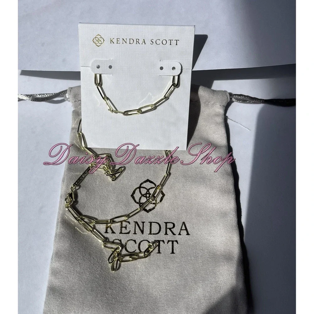 ✨Defective Kendra Scott Courtney Paperclip Necklace Fashion‎ Jewelry Gold New ✨